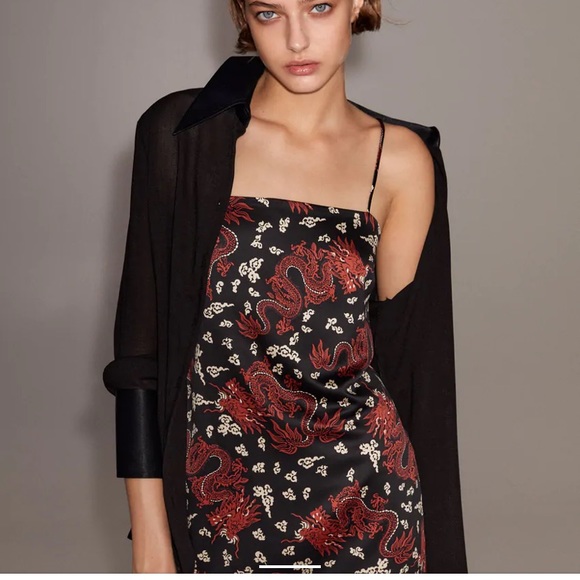 Zara Printed Mini Dress - Picture 3 of 7